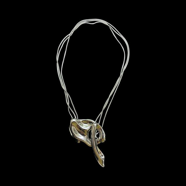 Kashiko☆Layered Slide Earphone Necklace Kashiko ] Layered Slide Earphone Necklace - Silver Which