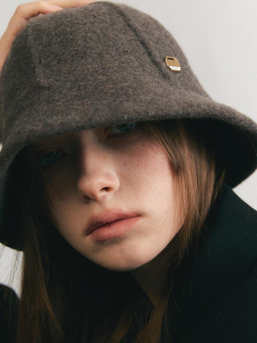 [어클렛] 울 100 솔리드 펠트 라인 햇 H018_GRAY