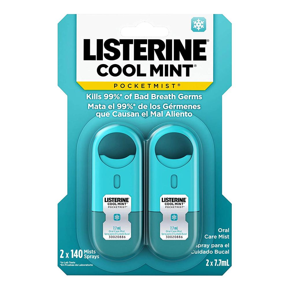 [국내배송]리스테린 포켓 스프레이 쿨민트 구강 케어 미스트 7.7ml x 2개