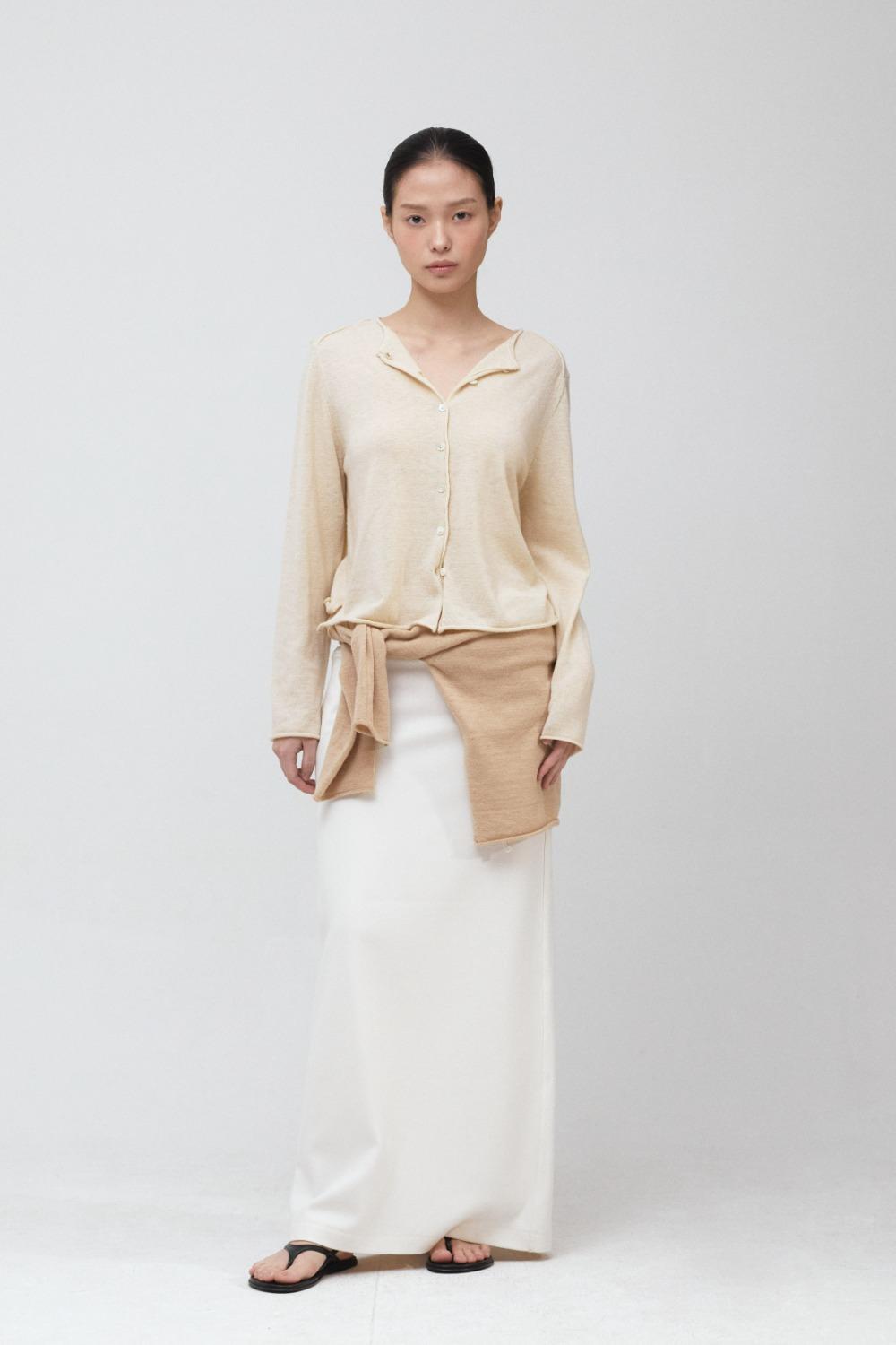 [2ND] Lice String Long Skirt (Ivory)