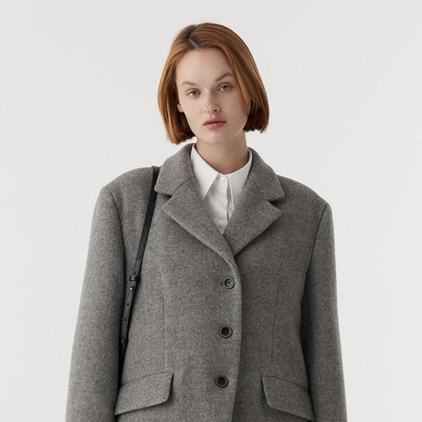 Dean Herringbone Wool Jacket (Grey)