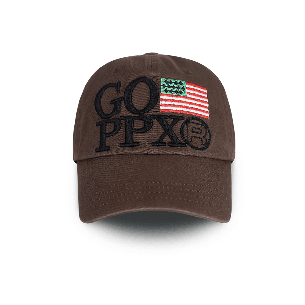 US FLAG 6-PANEL CAP_WASHED BROWN