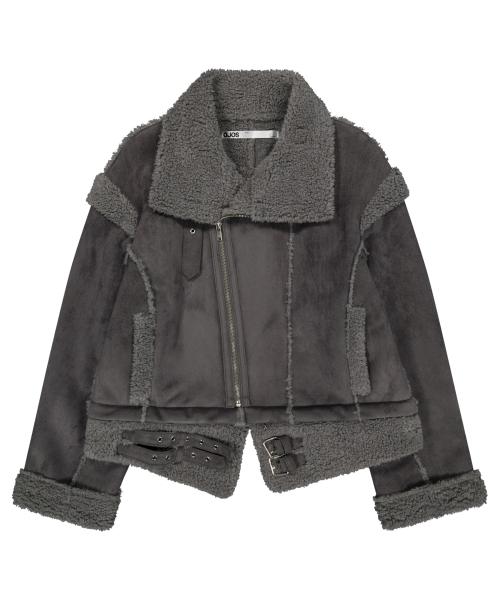 Detachable Fur Shearling Jacket / Charcoal