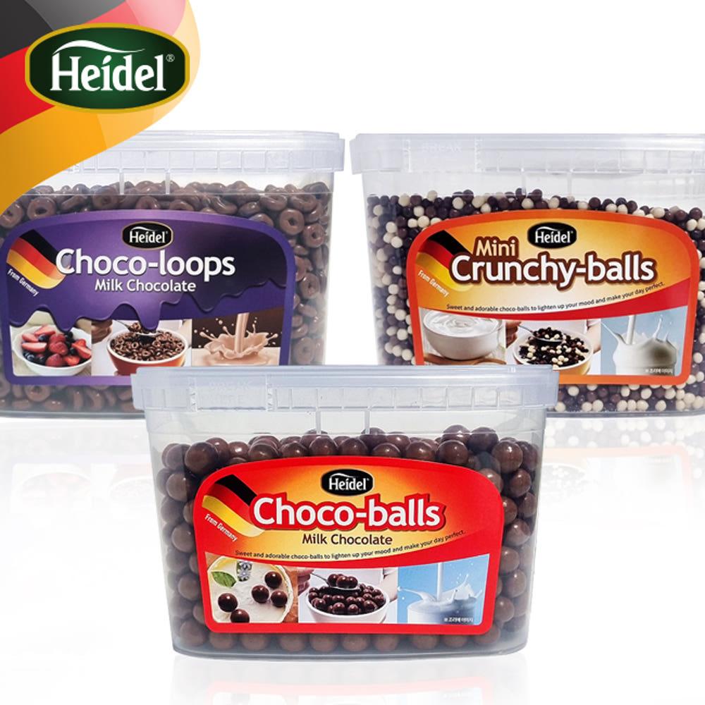 하이델 요거트 아이스크림 토핑 세트(초코룹스+초코볼+미니크런치볼) 3세트- 3500g : 아이들의 간식 요거트엔 초코링