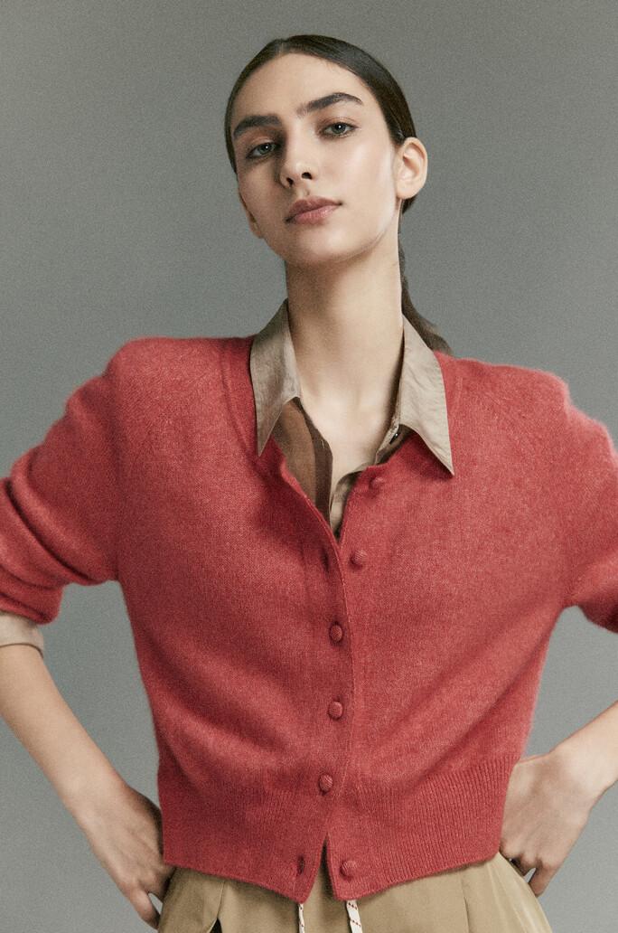 [LÄTT] 캐시미어 블렌드 슬릿 니트 가디건