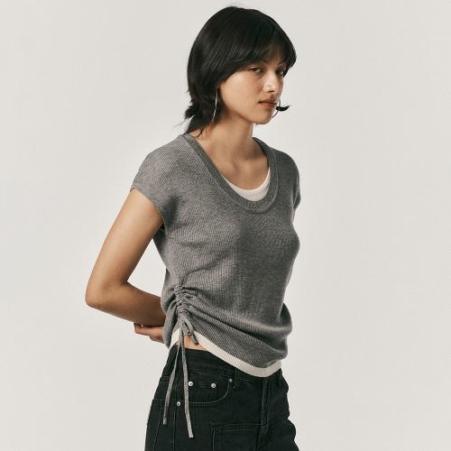 AR_Drawstring layered top_3color