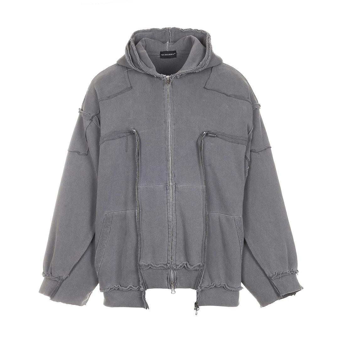 surgery remake over pigment dekki hood jacket 'grey'