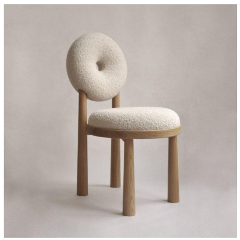도넛체어 원목 패브릭 편한 식탁의자 등받이 화장대의자 카페 인테리어 체어 소형 30X32X58CM TR250
