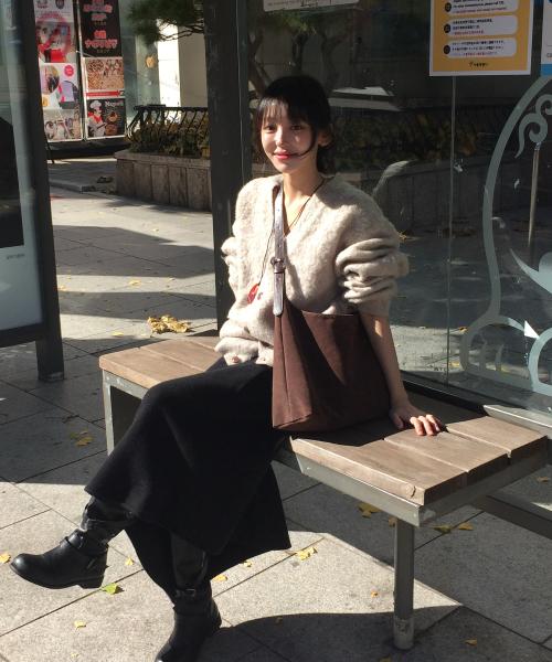 ANC SUEDE HOBO BAG & CARD WALLET SET_4COLOR