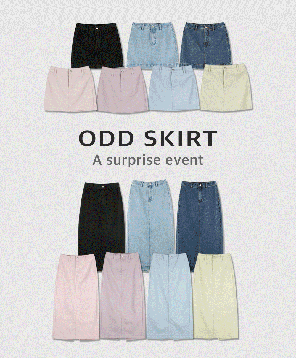 [첫수량30%할인이벤트] 언유즈얼리 오드 스커트 (7color)