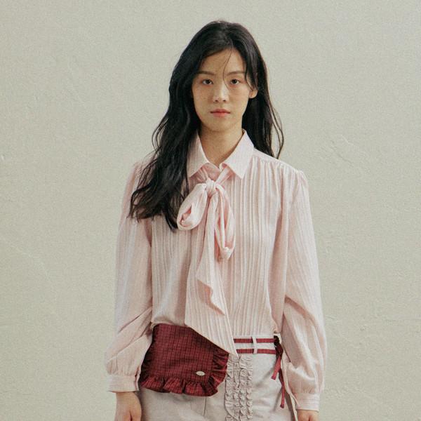 3월17일 예약배송_Long Tie Shirt_Pink