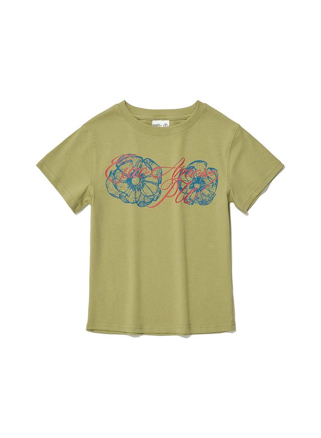 [WOMEN] CIAO FLORAL PRINTED SHORT SLEEVE TEE_LIGHT GREEN