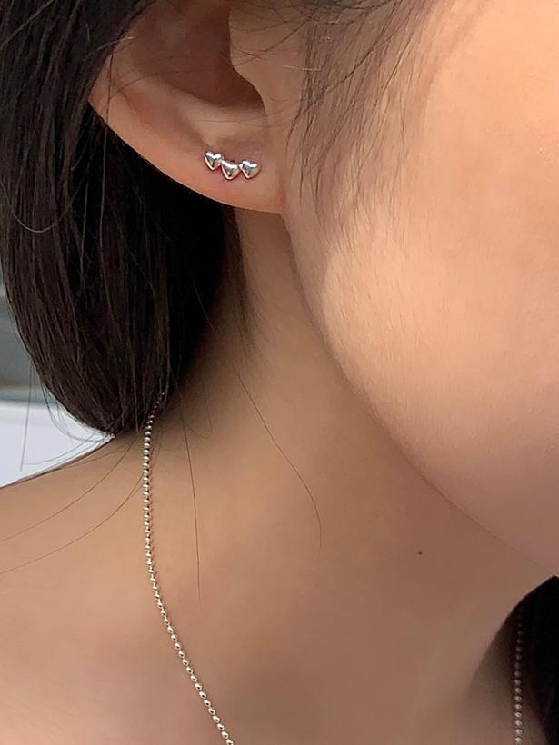 three heart earring