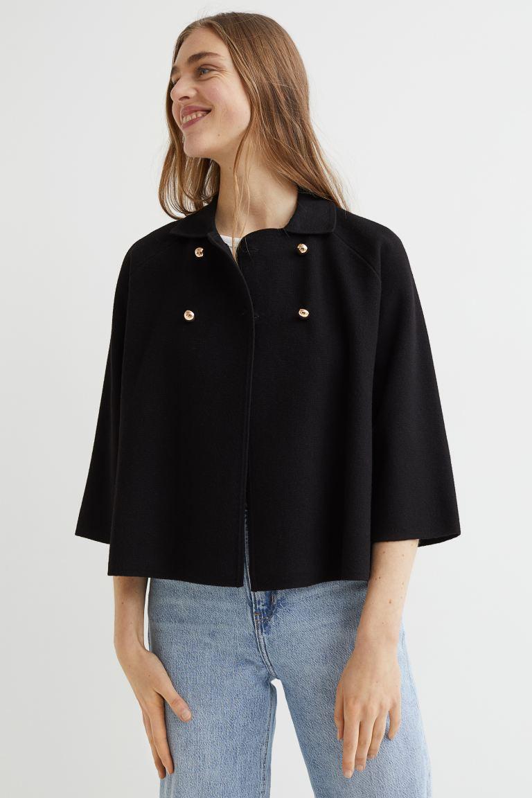 칼라 더블 브레스티드 가디건