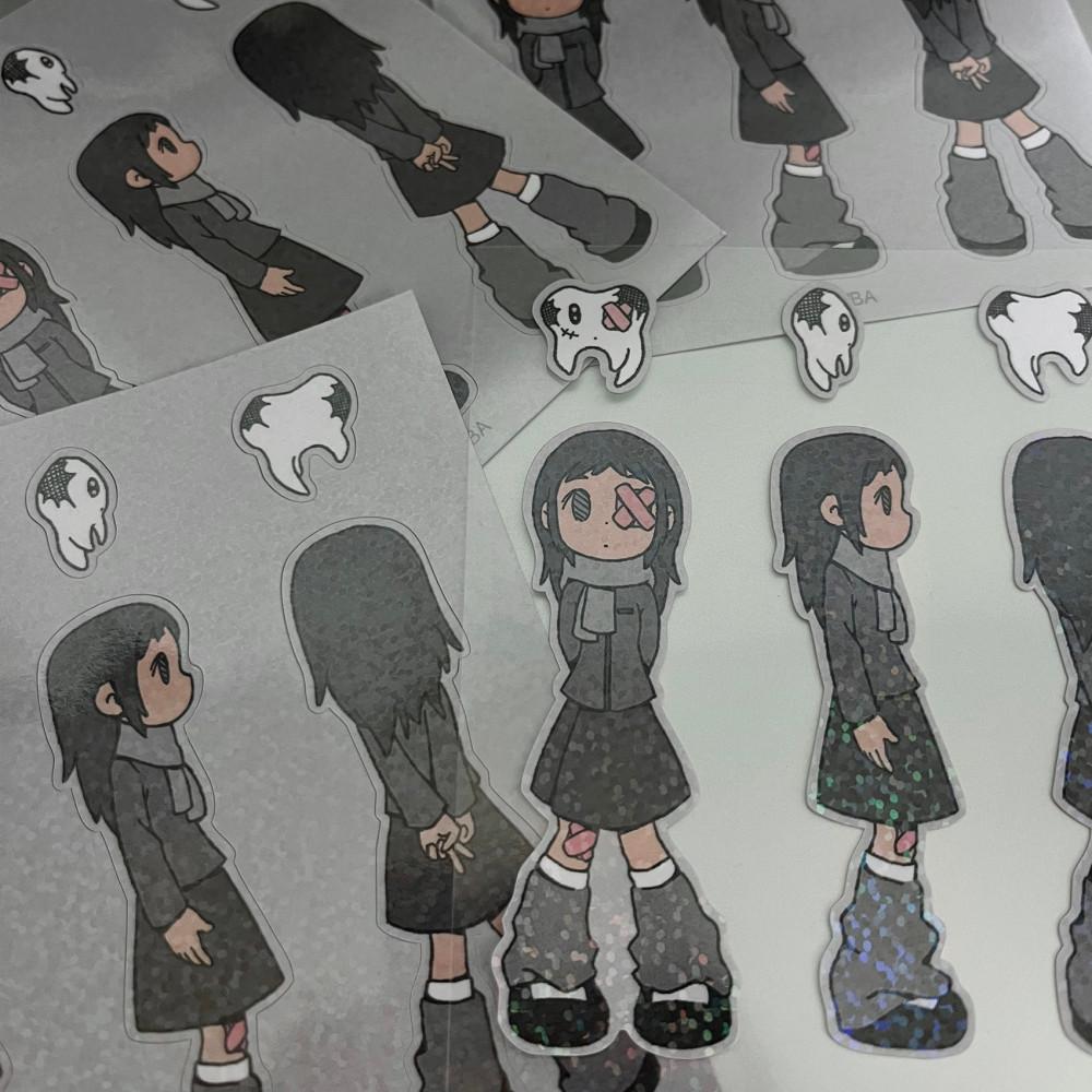 [JUBA⋆주바] 소녀와 눈물 머금니 룩북 hologram sticker : 23room