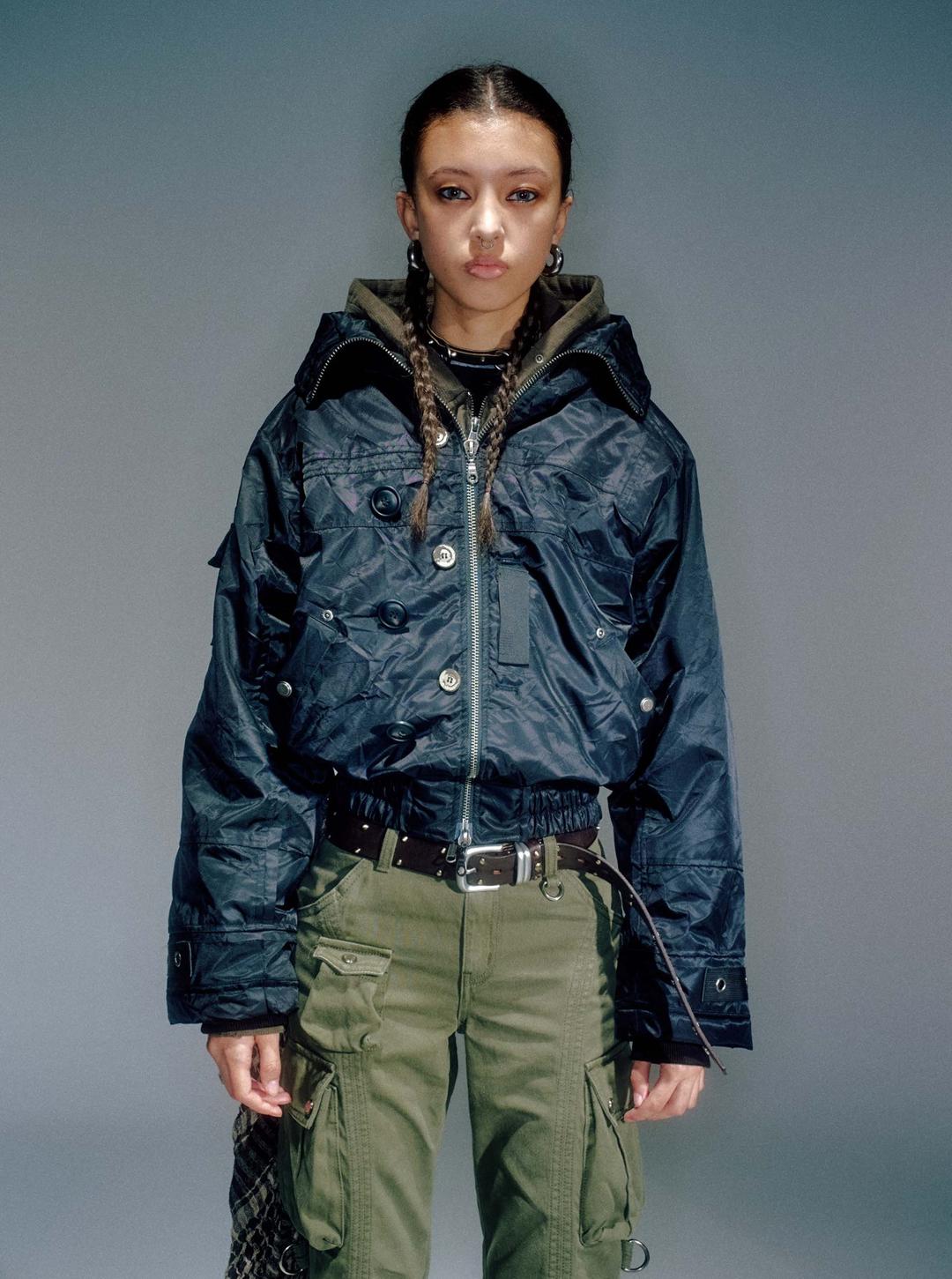 WOMEN PAPE N2B FLIGHT BOMBER JACKET BLACK