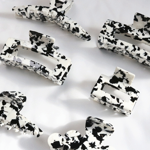 블랙 화이트 마블 집게핀 컬렉션 (6 option)