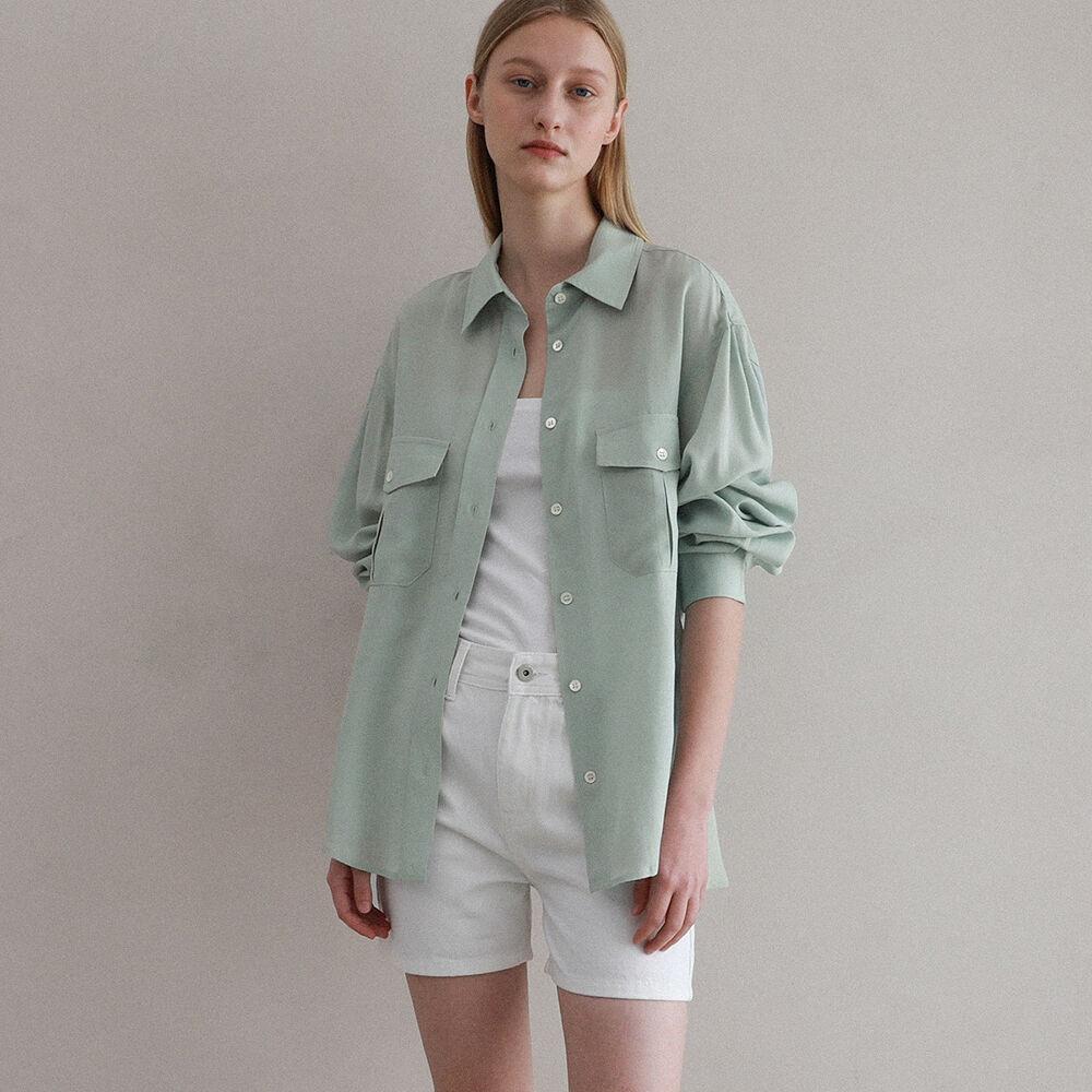 Linen pocket shirt_mint