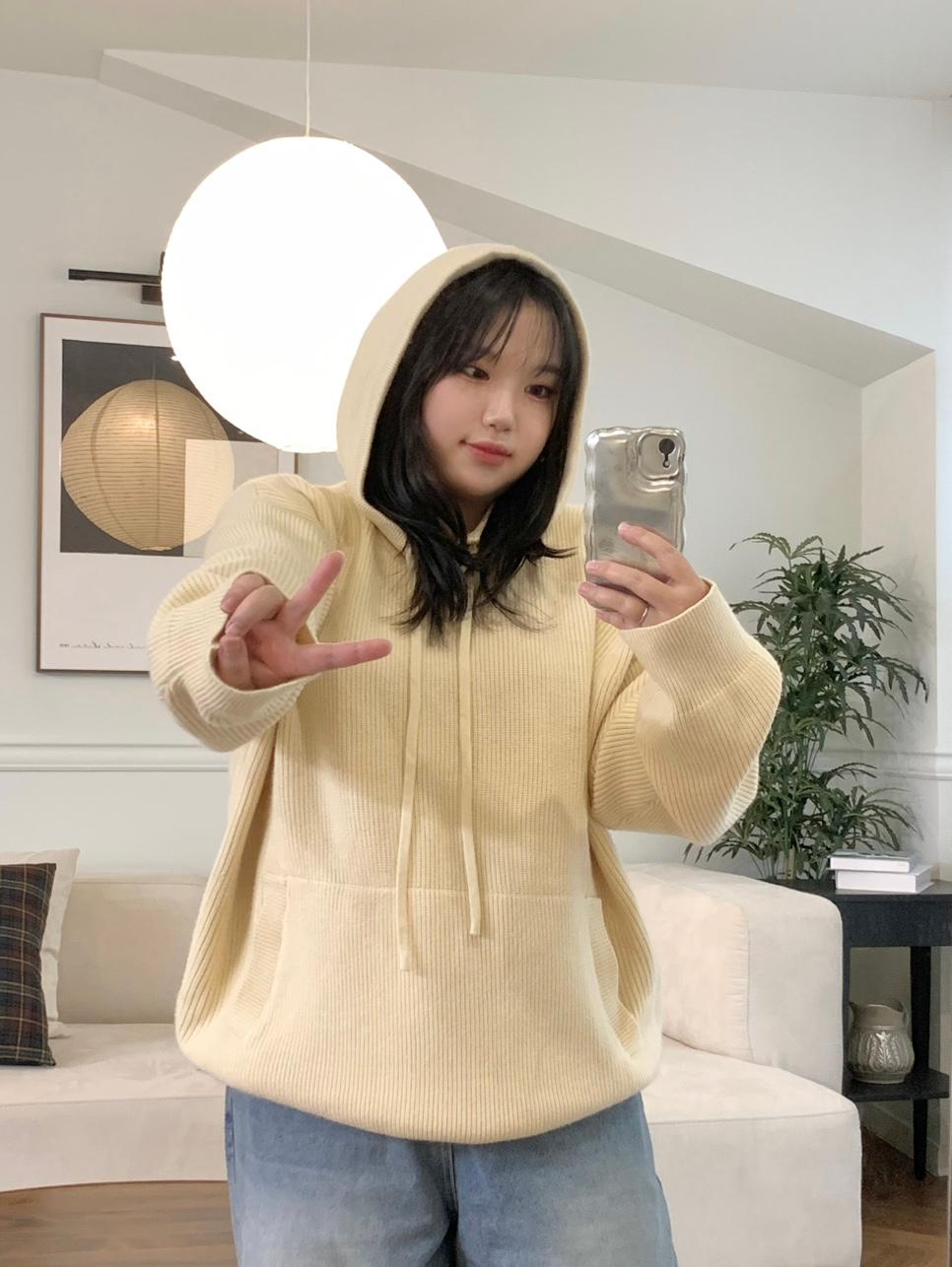 [unisex] 최애 오버핏 니트 후드티 (3color)