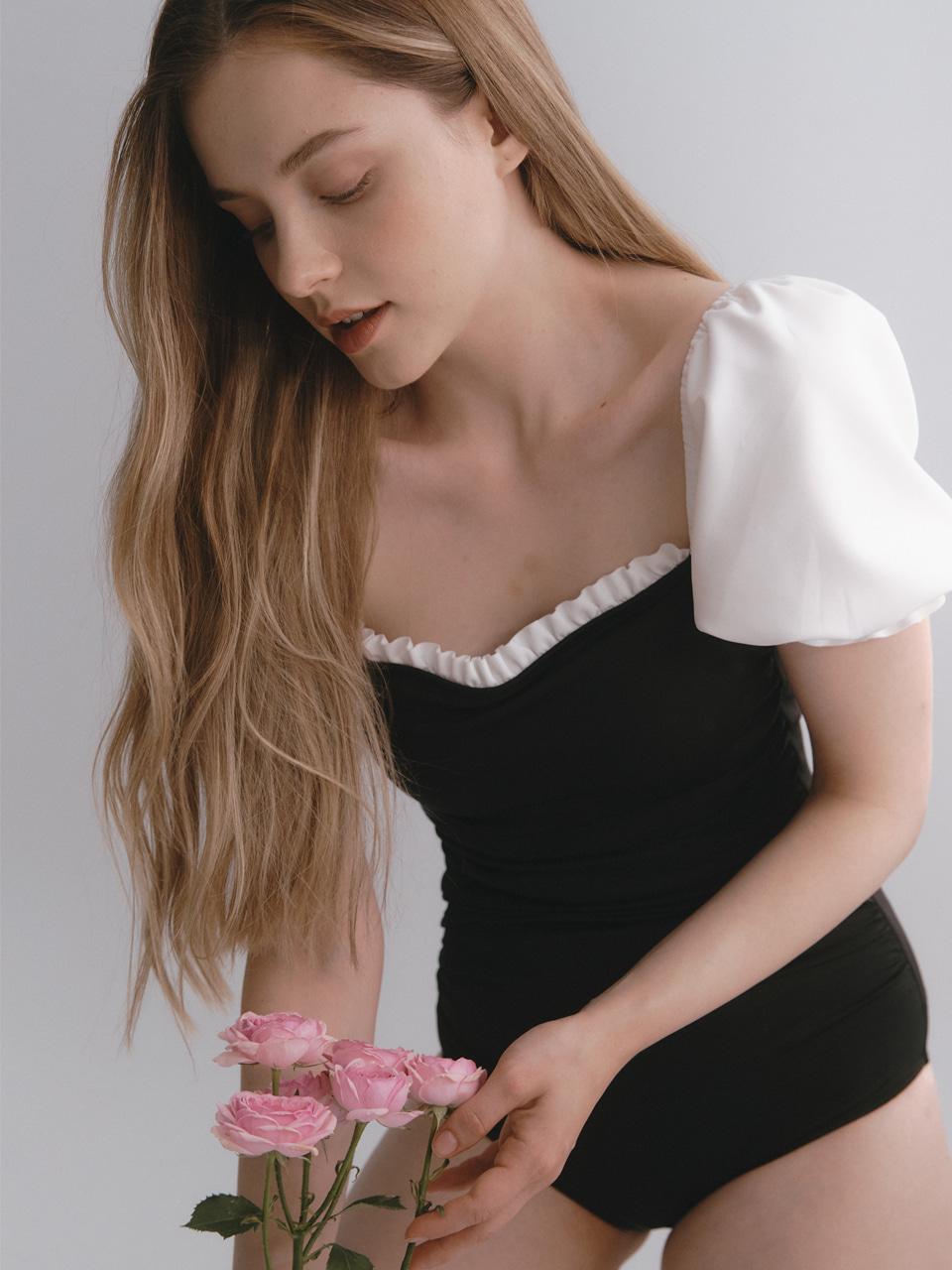 미드나잇 프릴 모노키니 블랙