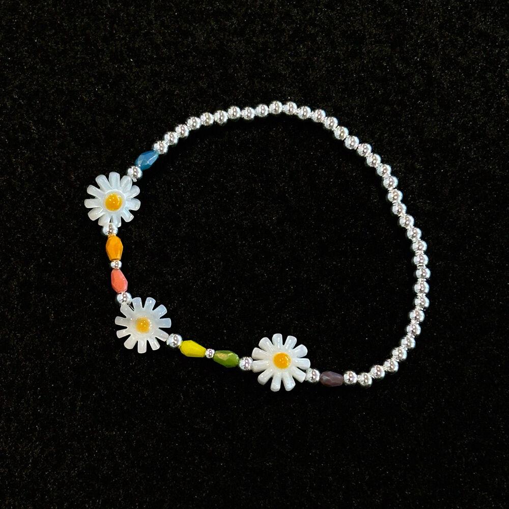 silver925 colorful flower bracelet