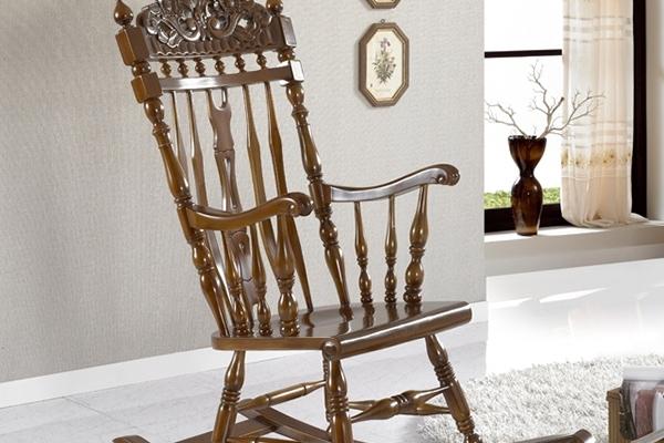 아니스 마호가니 원목 엔틱 스윙체어 흔들의자