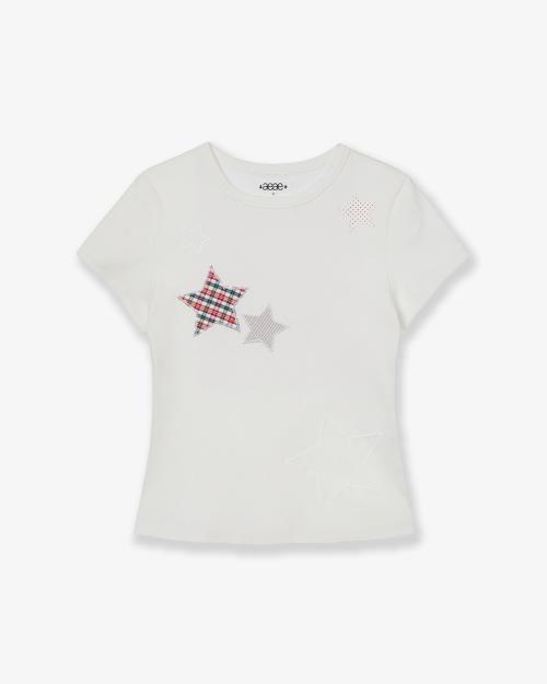 CHECK STAR TEE [WHITE]