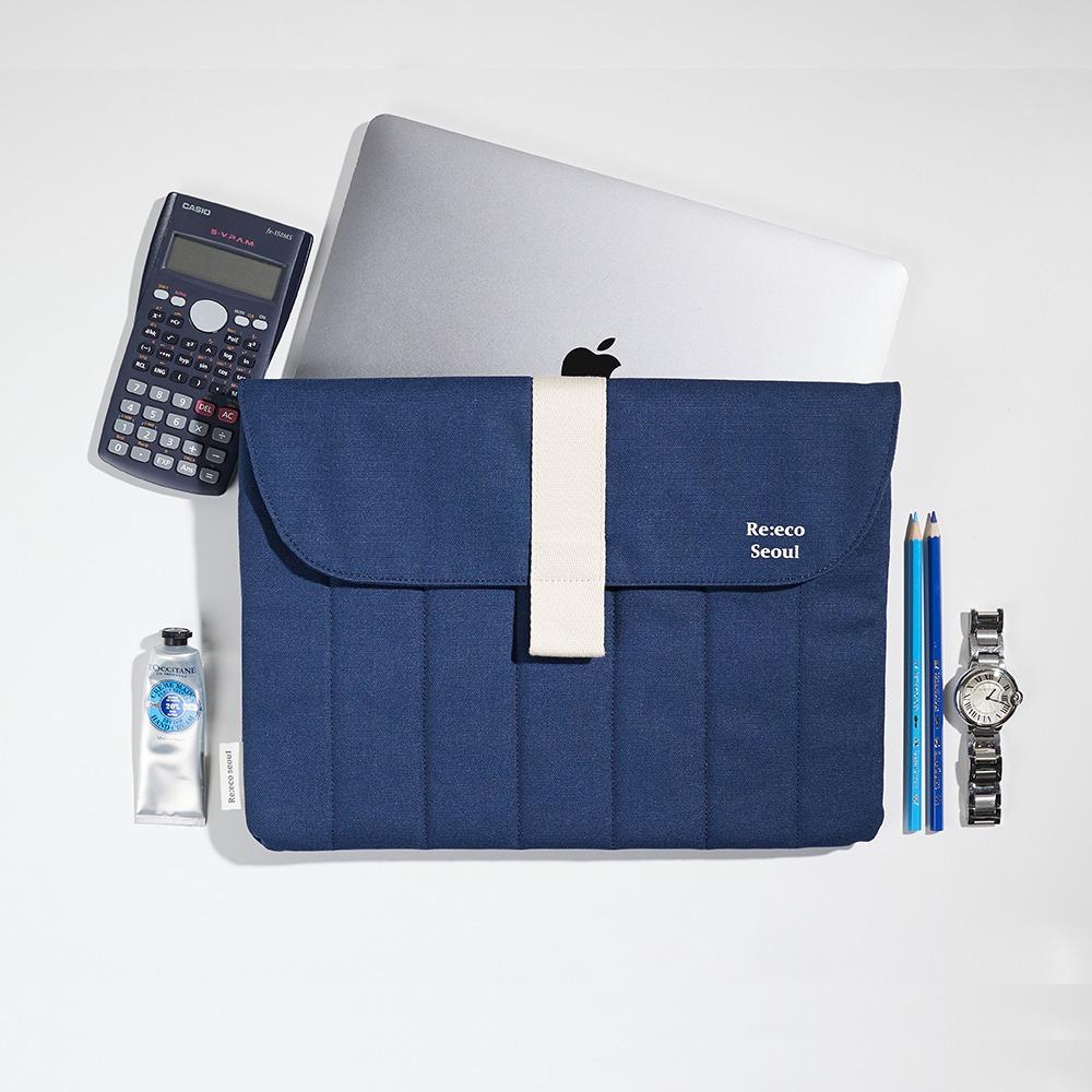 리에코 스콘 랩탑 파우치 (가로형) Indigo Navy (RE:PET line)