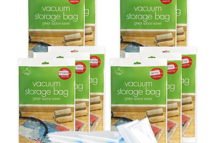 밸브형 진공 의류 이불 압축팩 10P세트(소형2P+중형2P+대형3P+특대형3P)