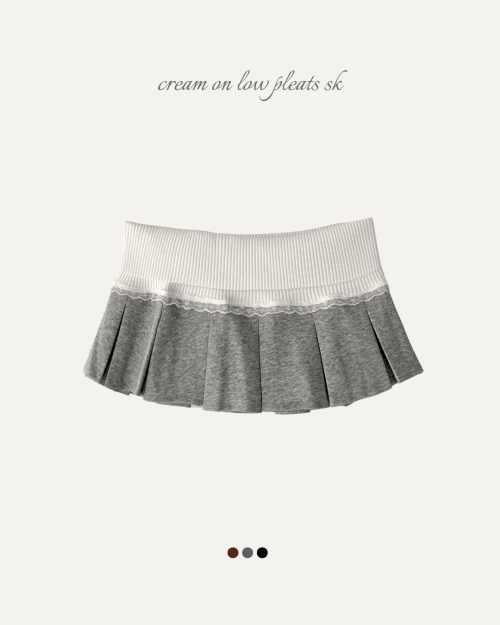 클라우드이모션 [ 여친룩🐰 ] 크림 온 로우 플리츠 SK