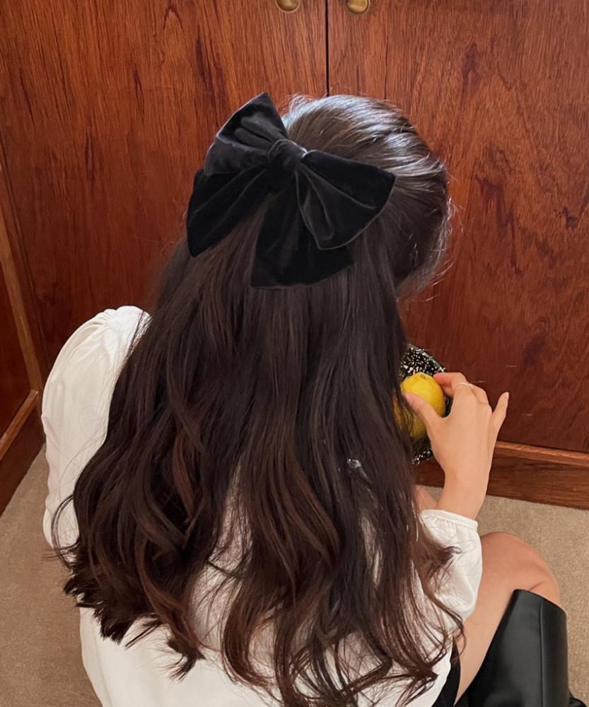 [소예피네] 벨벳 주니엘 리본 윈터 머리핀 (8color)