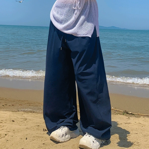 [숏,미들,롱] 브리즈 쿨링 찰랑 스트링 와이드 팬츠