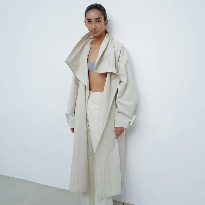 COWL NECK LONG COAT [IVORY]