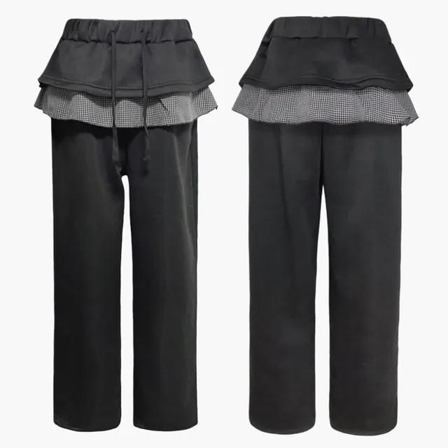 [기모] Check frill pants / 체크 프릴 팬츠