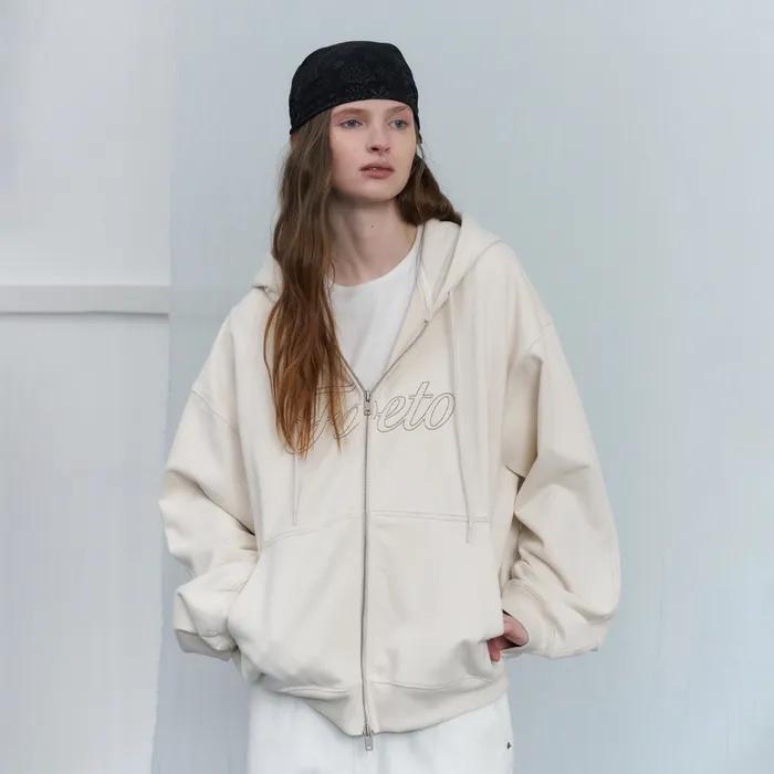 [4th] Dancer stich hoody zip-up - cream