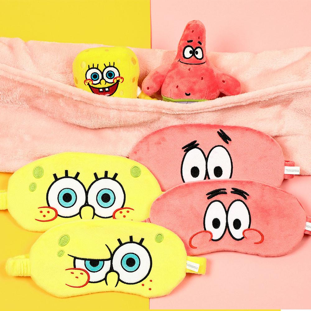 스폰지밥 수면안대 커플안대 파자마파티 고탄력 극세사