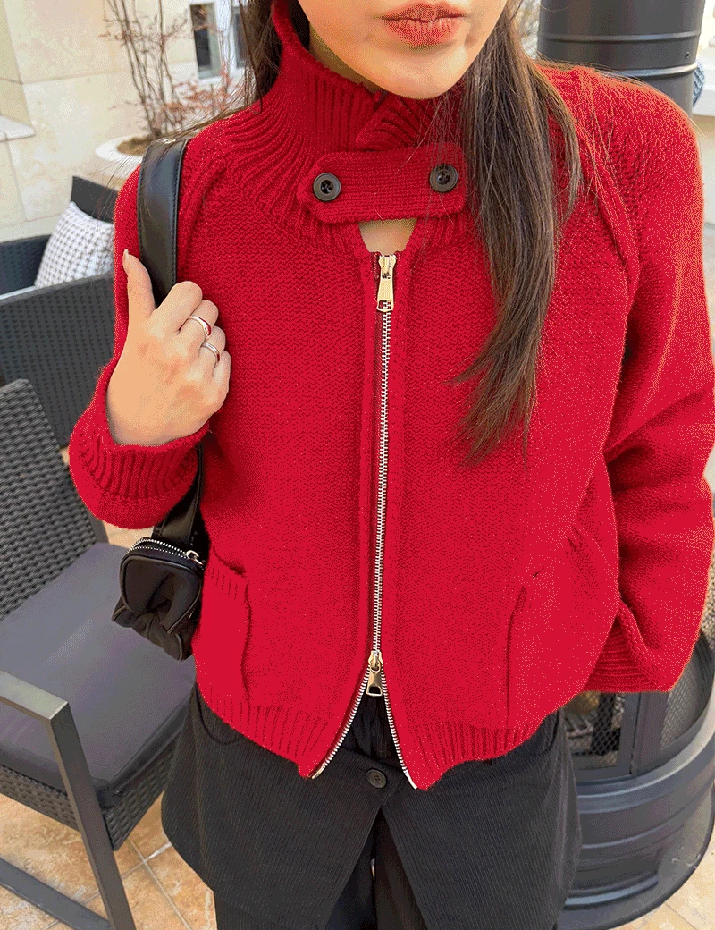 컬린 버클 투웨이 니트 가디건 - 2 color