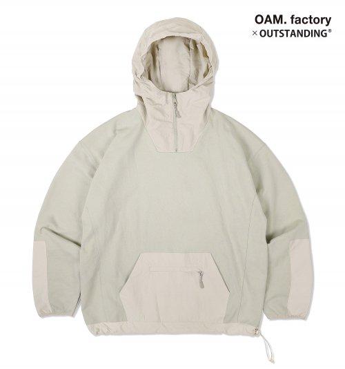 OUT x OAM UTILITY HOOD SWEAT_BEIGE