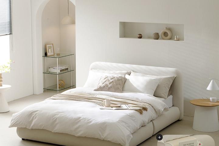 [단독][파우치증정] 빈 아쿠아텍스 패브릭 호텔 침대프레임(SS,Q/K)