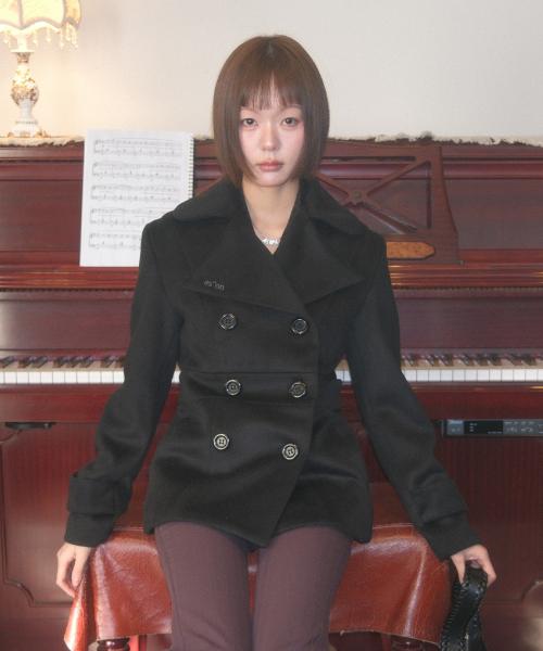 FOY BUTTON SHORT COAT / BLACK