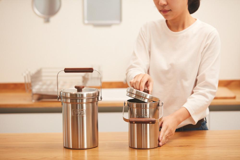 [밧드야] 18-8 스테인리스 2L 음식물쓰레기통