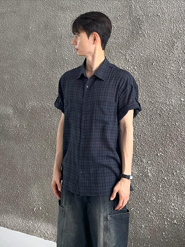 [주문폭주/Youtube] Roll-up wrinkle half shirt (3c)