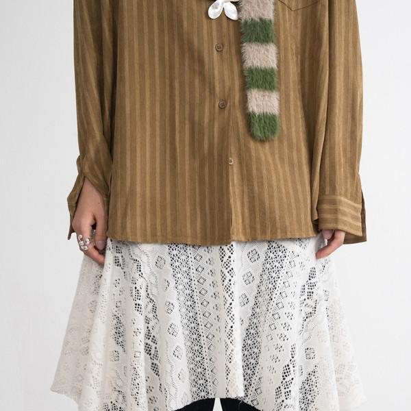 Lace Layered Banding Skirt (Cream)