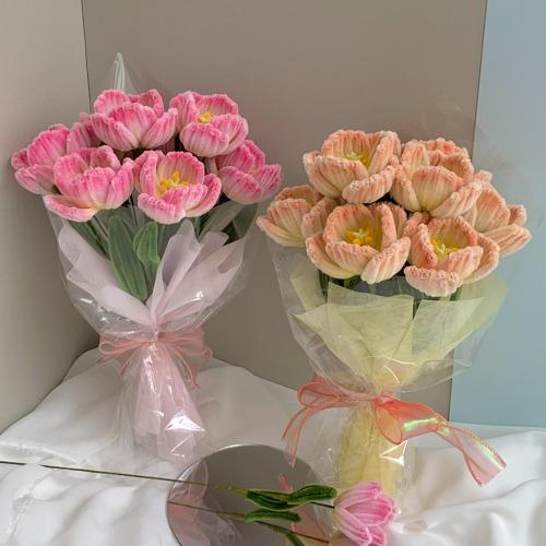 [동영상 제공] 모루 철사 공예 만개 튤립 8송이 꽃다발 DIY