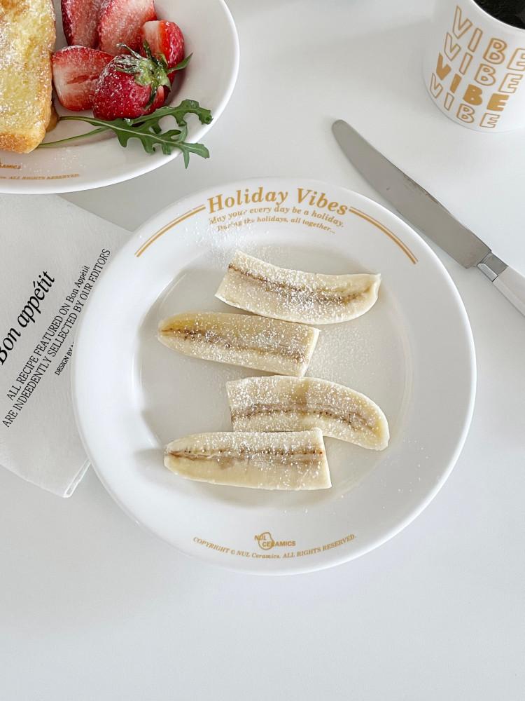 눌세라믹 홀리데이바이브 시리즈 귀여운 접시 레터링 홈카페 디저트 그릇