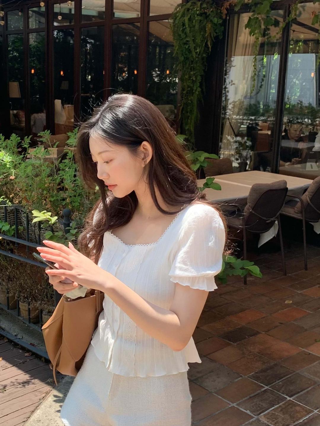 (pre-order)Summer pearl ethnic blouse - white(2-3주 소요)