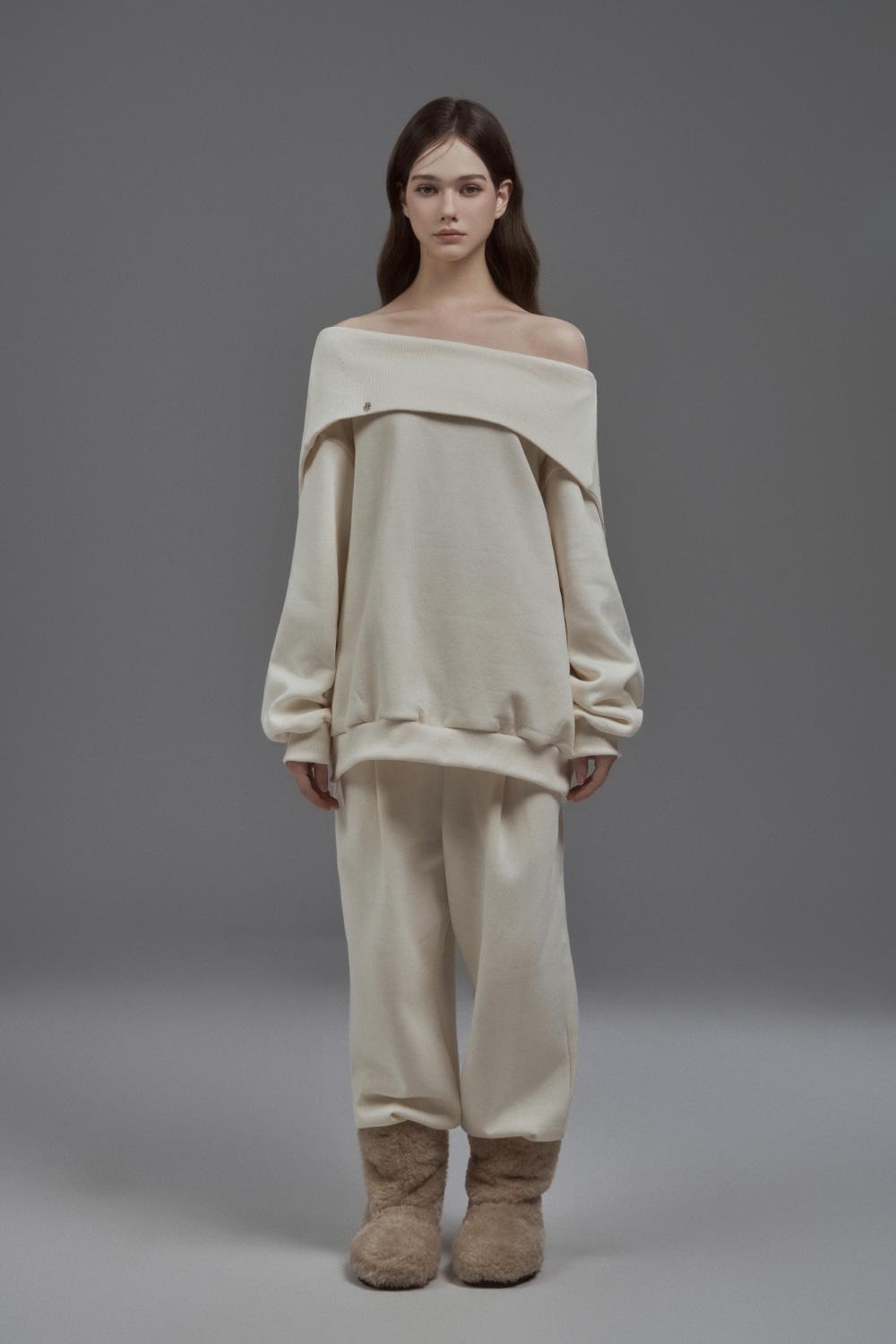 [11월12일 예약발송] Dew Folded Hoodie Sweatshirt - Cream