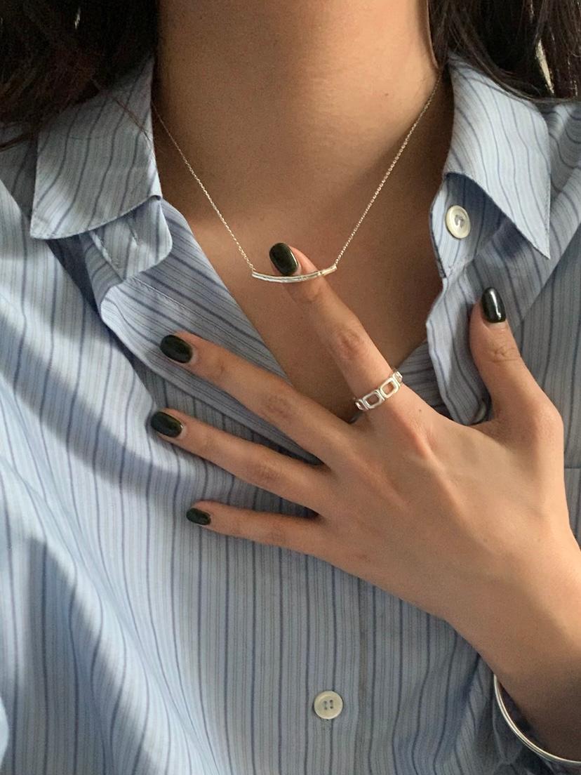 (silver925) Stick chain necklace