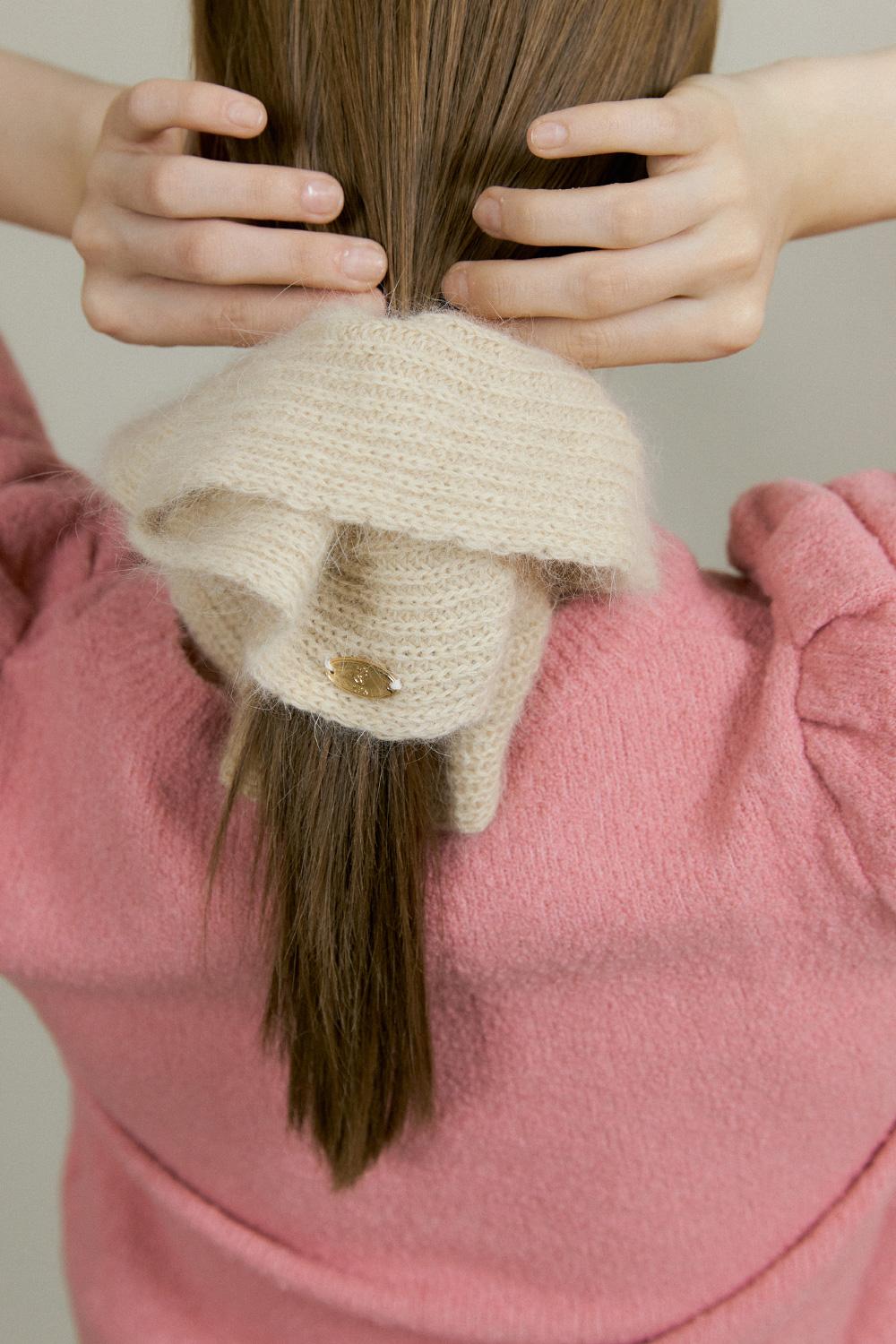 KNIT HAIR SCRUNCH - Ivory