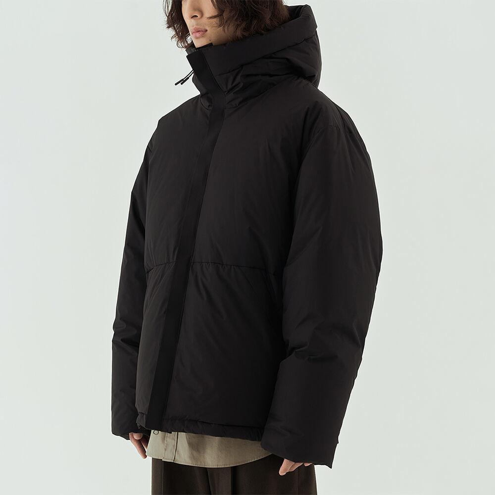 후디드 다운 자켓 (블랙)